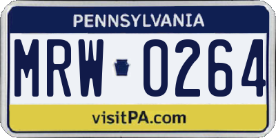 PA license plate MRW0264