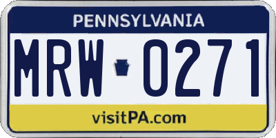 PA license plate MRW0271