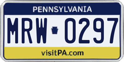 PA license plate MRW0297