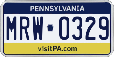 PA license plate MRW0329
