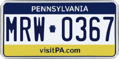PA license plate MRW0367