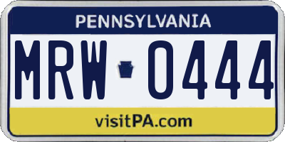 PA license plate MRW0444