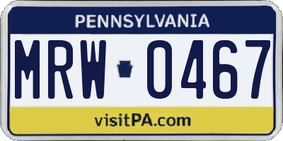 PA license plate MRW0467