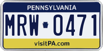 PA license plate MRW0471