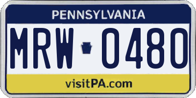 PA license plate MRW0480
