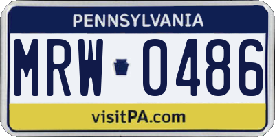 PA license plate MRW0486