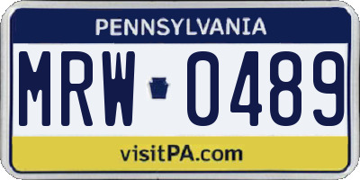 PA license plate MRW0489