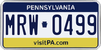 PA license plate MRW0499