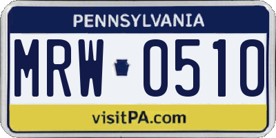 PA license plate MRW0510