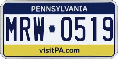 PA license plate MRW0519
