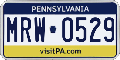 PA license plate MRW0529