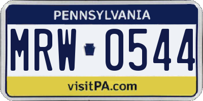 PA license plate MRW0544