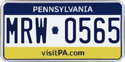 PA license plate MRW0565