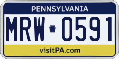PA license plate MRW0591