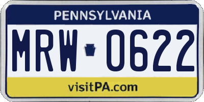 PA license plate MRW0622