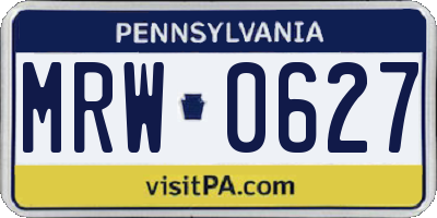 PA license plate MRW0627