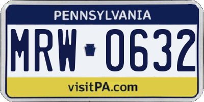 PA license plate MRW0632