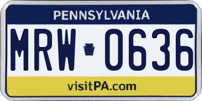 PA license plate MRW0636