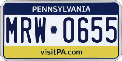 PA license plate MRW0655