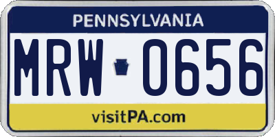 PA license plate MRW0656