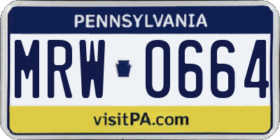 PA license plate MRW0664