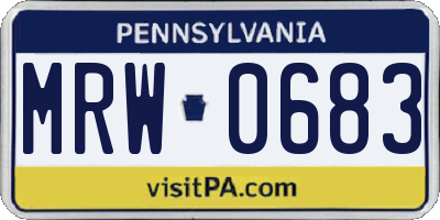 PA license plate MRW0683