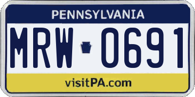 PA license plate MRW0691
