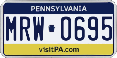 PA license plate MRW0695