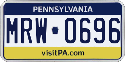 PA license plate MRW0696