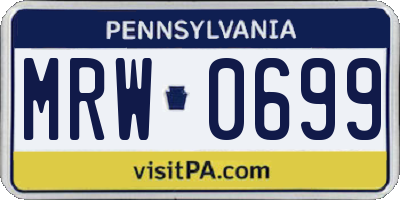 PA license plate MRW0699