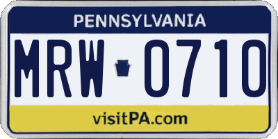 PA license plate MRW0710