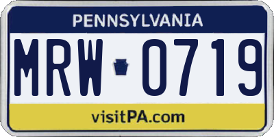 PA license plate MRW0719