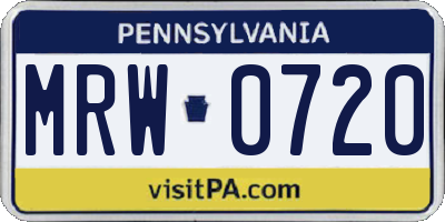 PA license plate MRW0720