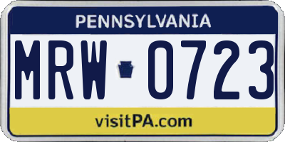 PA license plate MRW0723
