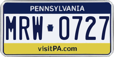 PA license plate MRW0727