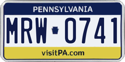 PA license plate MRW0741
