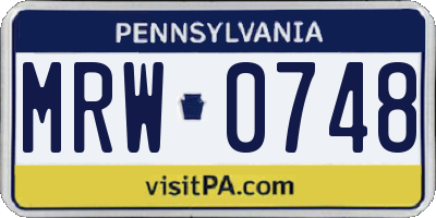 PA license plate MRW0748