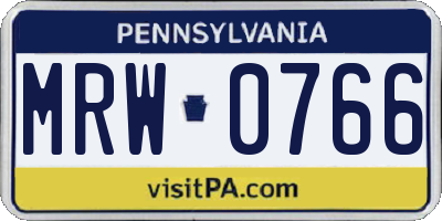 PA license plate MRW0766