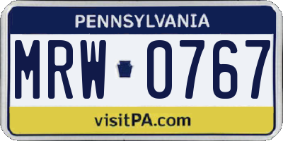 PA license plate MRW0767