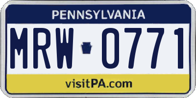 PA license plate MRW0771