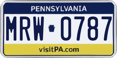 PA license plate MRW0787