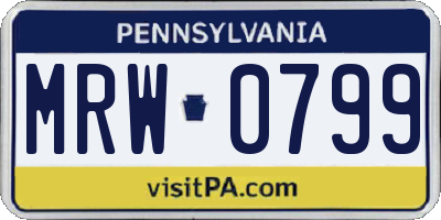 PA license plate MRW0799