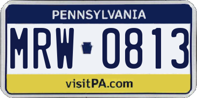 PA license plate MRW0813