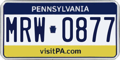 PA license plate MRW0877