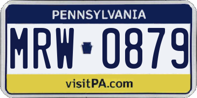 PA license plate MRW0879