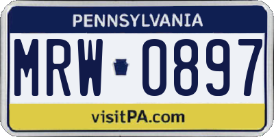 PA license plate MRW0897