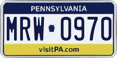 PA license plate MRW0970