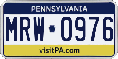 PA license plate MRW0976