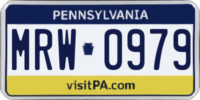 PA license plate MRW0979