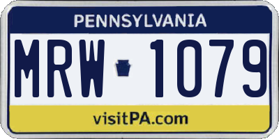 PA license plate MRW1079